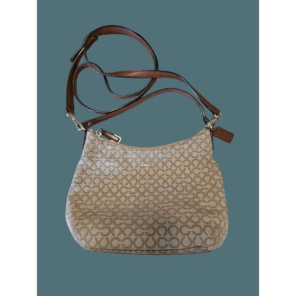 Coach Madison Needelpoint Op Art Fabric Small Top Handle/Crossbody Bag - Picture 1 of 9